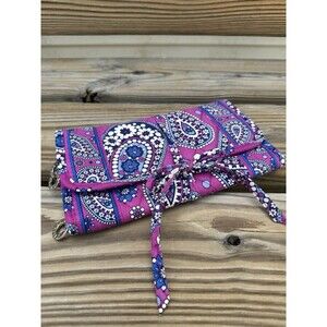 VERA BRADLEY Jewelry Pouch Travel  Zip Pockets “Boysenberry” Paisley Pattern
